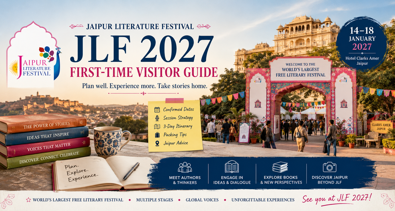 Readers gathered for an outdoor session at the Jaipur Literature Festival in Jaipur