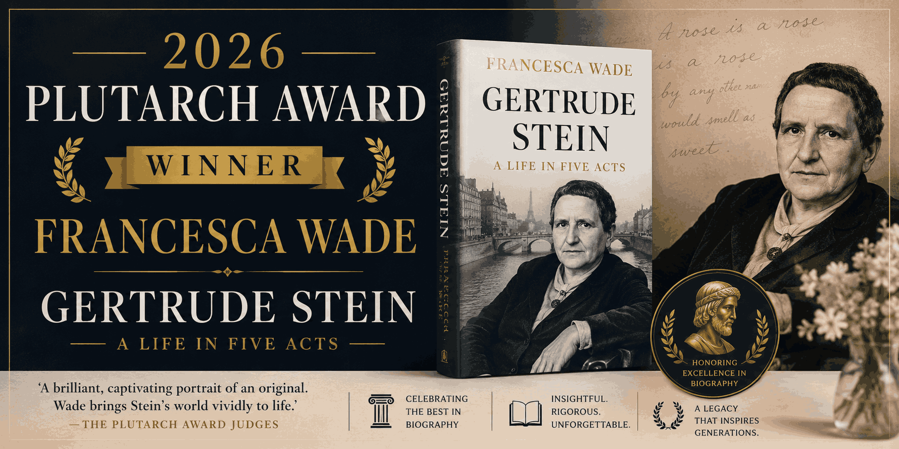 2026 Plutarch Award winner Gertrude Stein An Afterlife by Francesca Wade