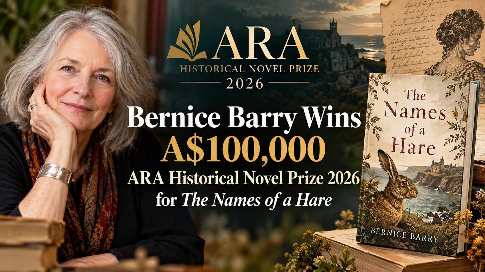 Bernice Barry Wins A$100,000 ARA Historical Novel Prize 2026 for The Names of a Hare