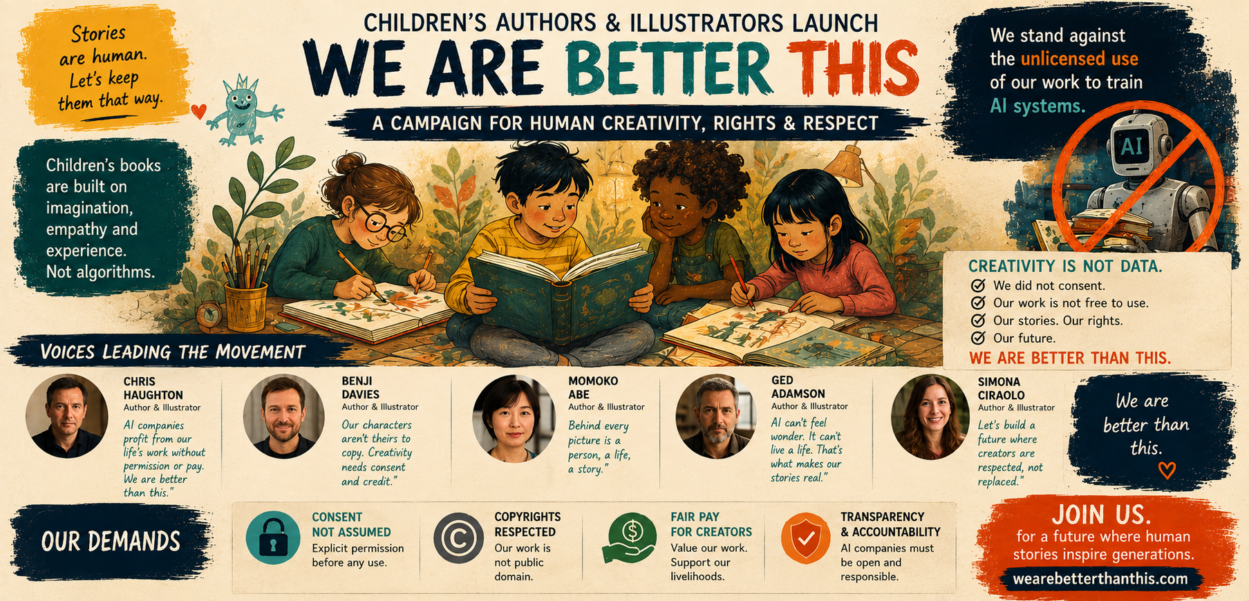 Children's Authors Launch We Are Better Than This Anti-AI Campaign